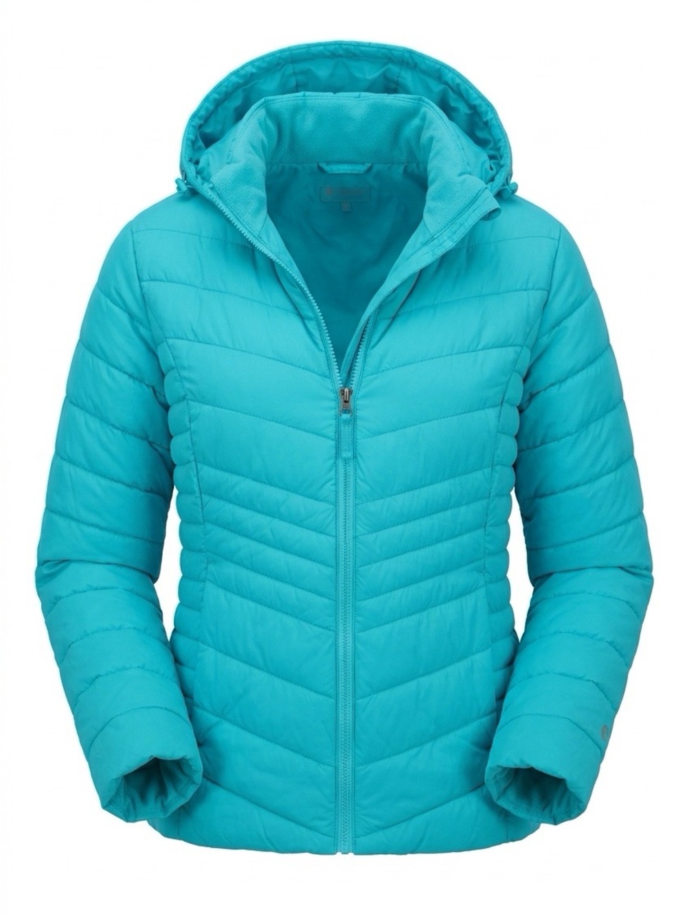 Xersion Quilted Hooded Puffer Jacket - Teal